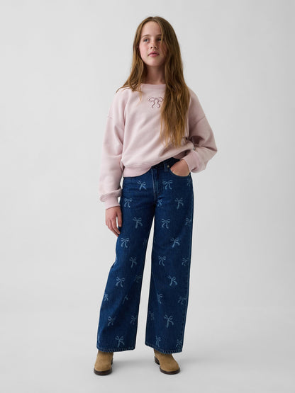 Koyu Mavi Low Rise Stride Wide-leg Jean Pantolon