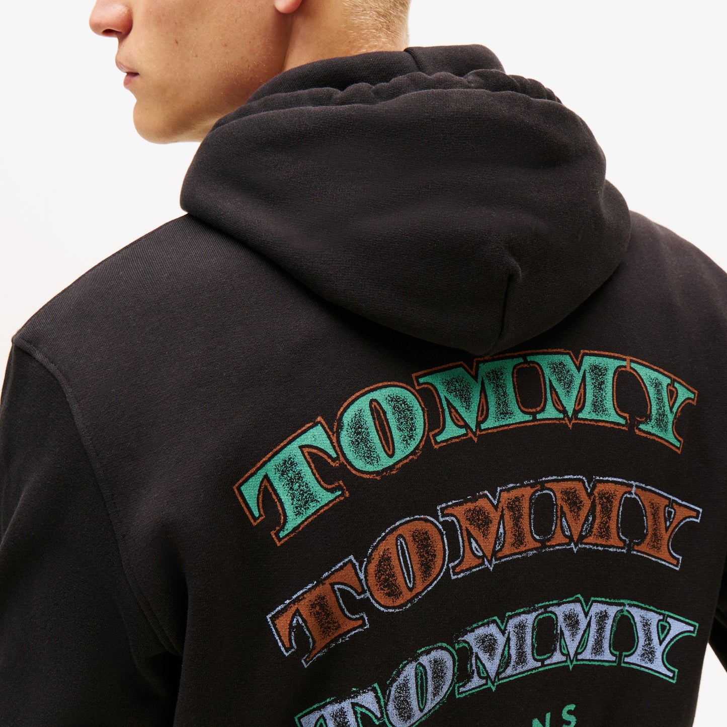 Tommy Hilfiger Jeans Regular Dollar Stack Erkek Siyah Sweatshirt