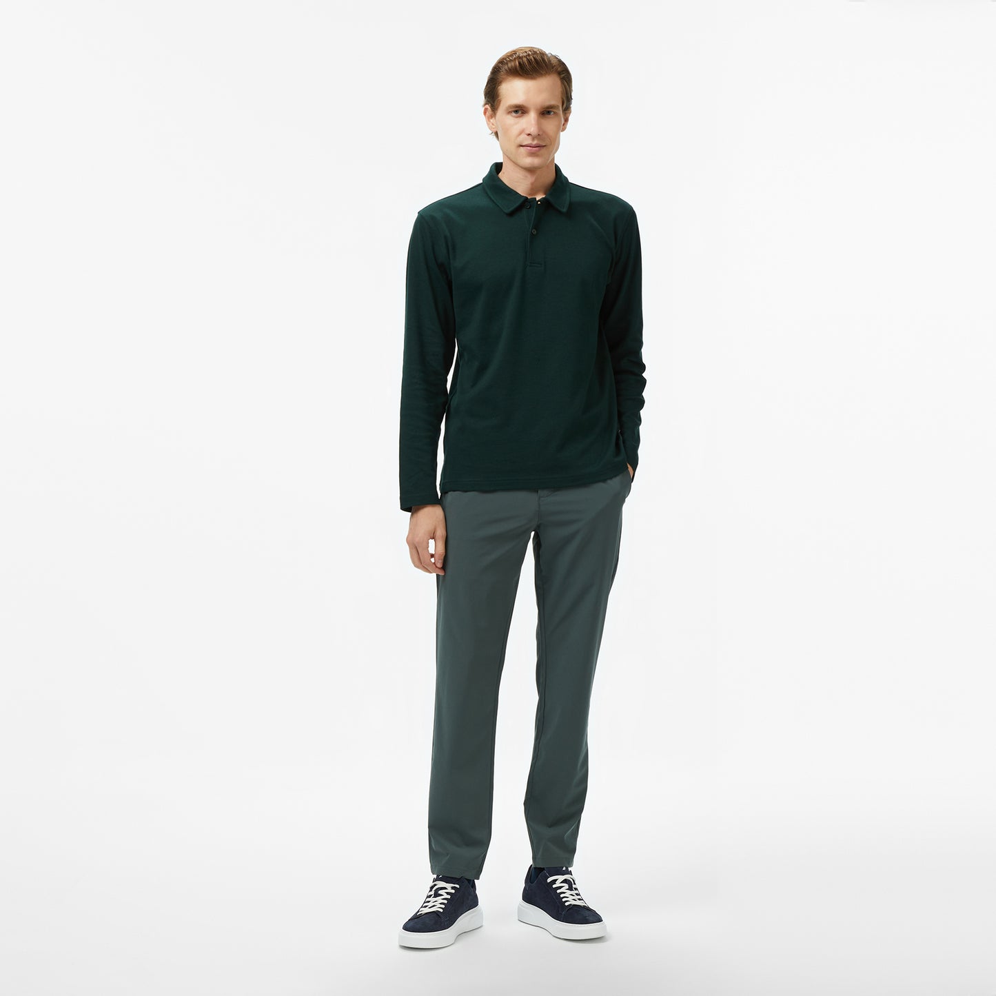 Nautica Erkek Yeşil Classic Fit Uzun Kollu Polo Yaka T-shirt