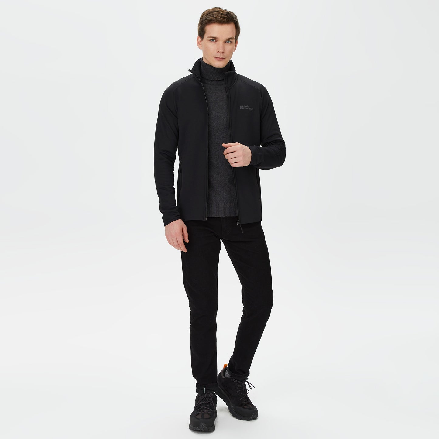 Jack Wolfskin Baiselberg Full Zip Erkek Siyah Ceket