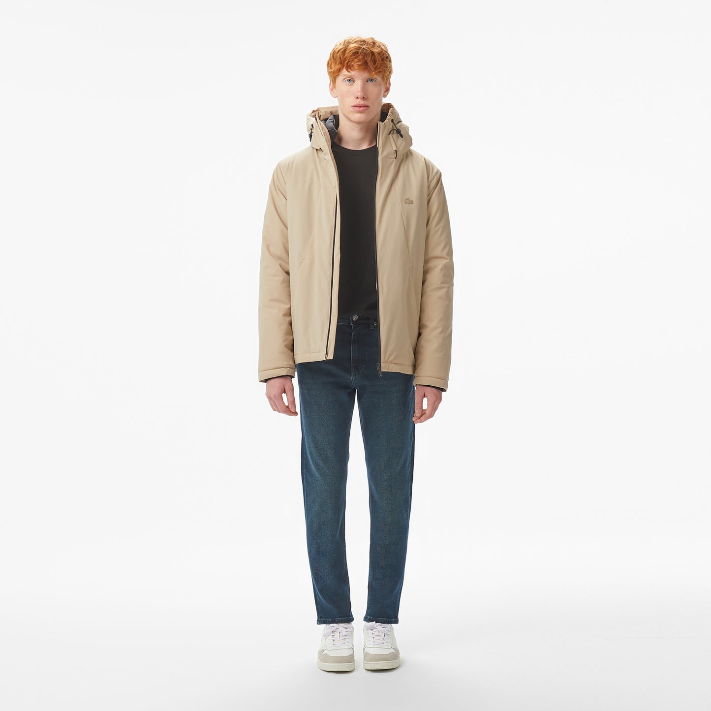Lacoste Erkek Kapüşonlu Bej Mont