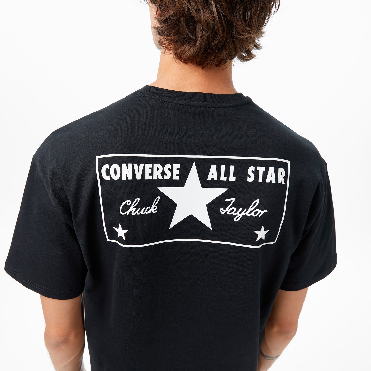 Converse All Star License Plate Erkek Grafik Baskılı Siyah T-shirt