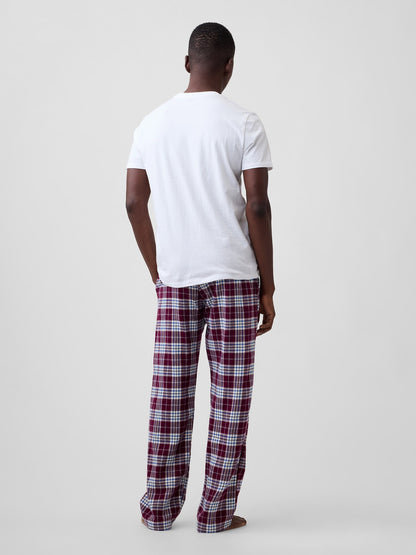 Bordo Relaxed Flannel Pijama Altı