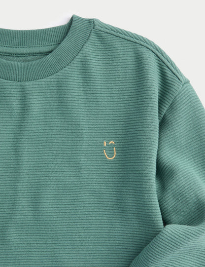 Saf Pamuklu Sweatshirt