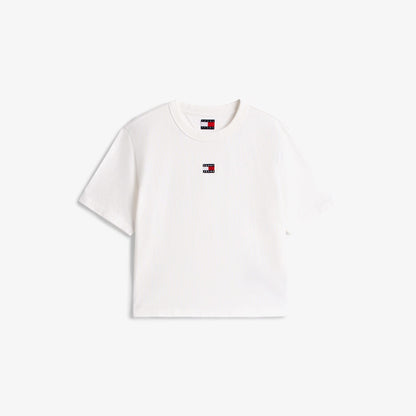 Tommy Hilfiger Bxy Badge Kadın Beyaz T-shirt