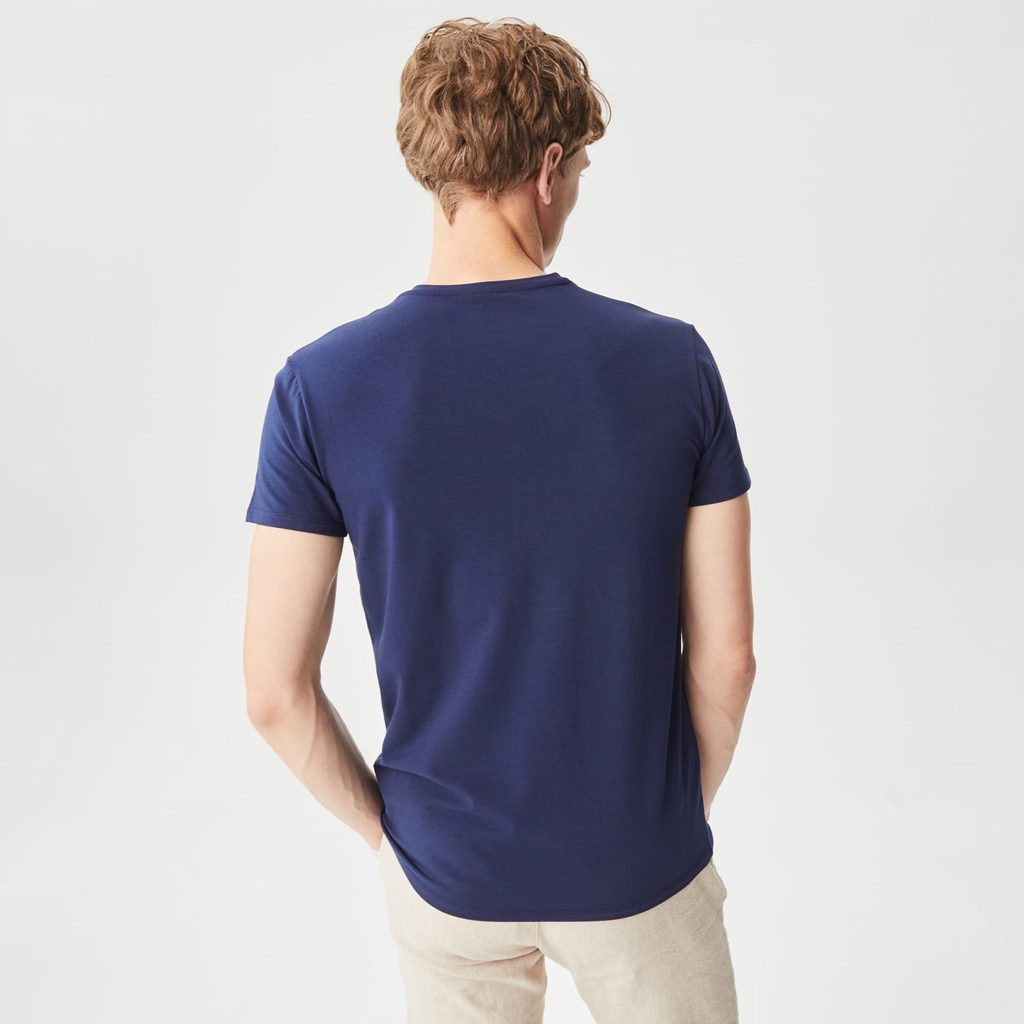 Lacoste Erkek Slim Fit V Yaka Lacivert T-shirt
