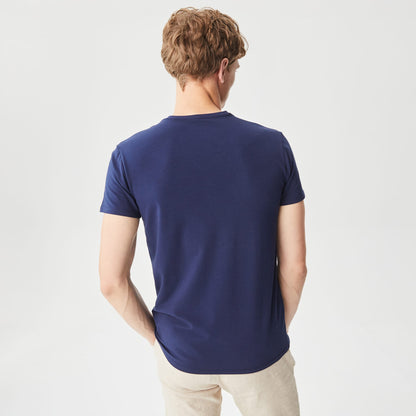Lacoste Erkek Slim Fit V Yaka Lacivert T-shirt