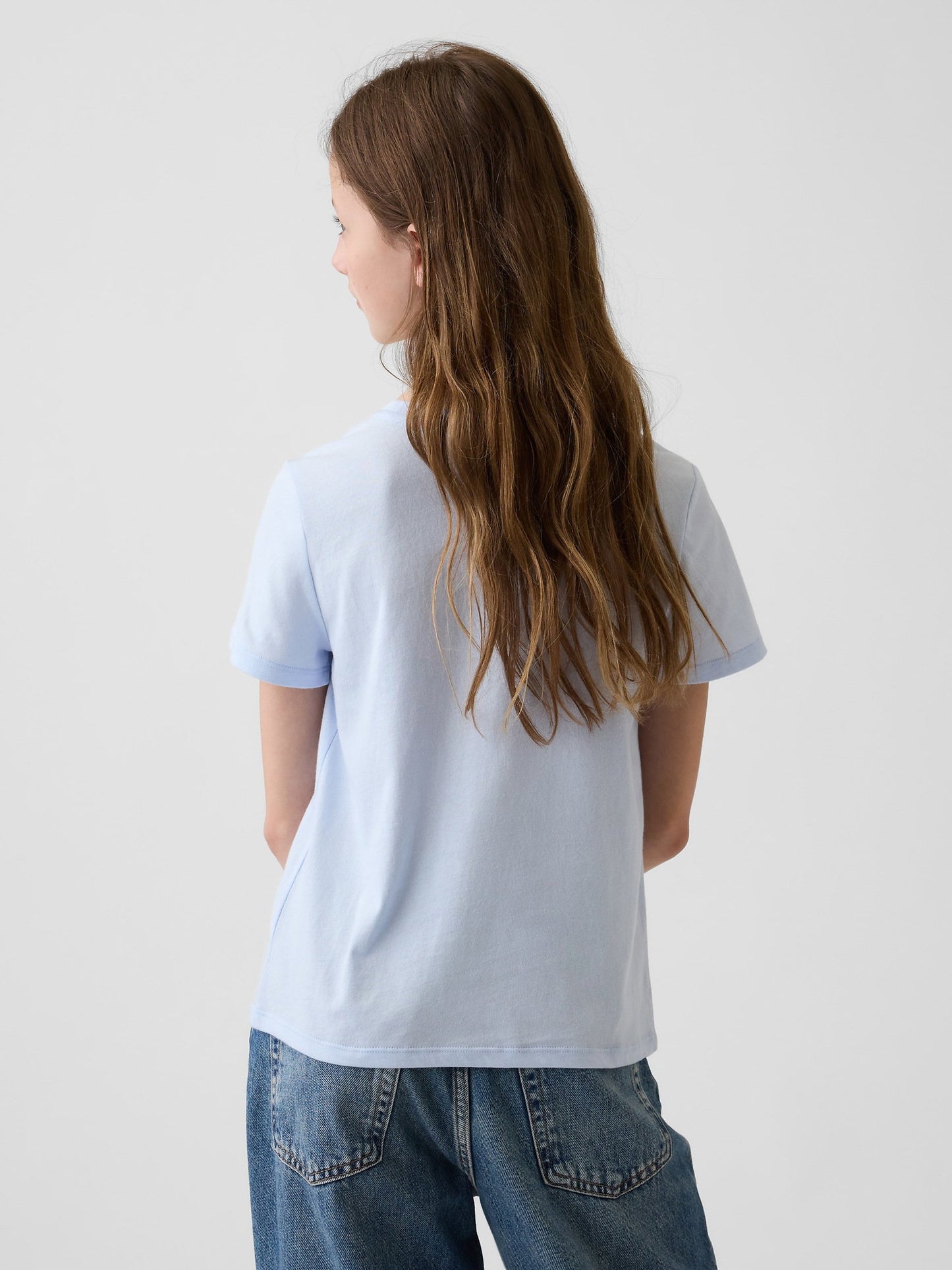 Açık Mavi Grafik Baskılı T-shirt