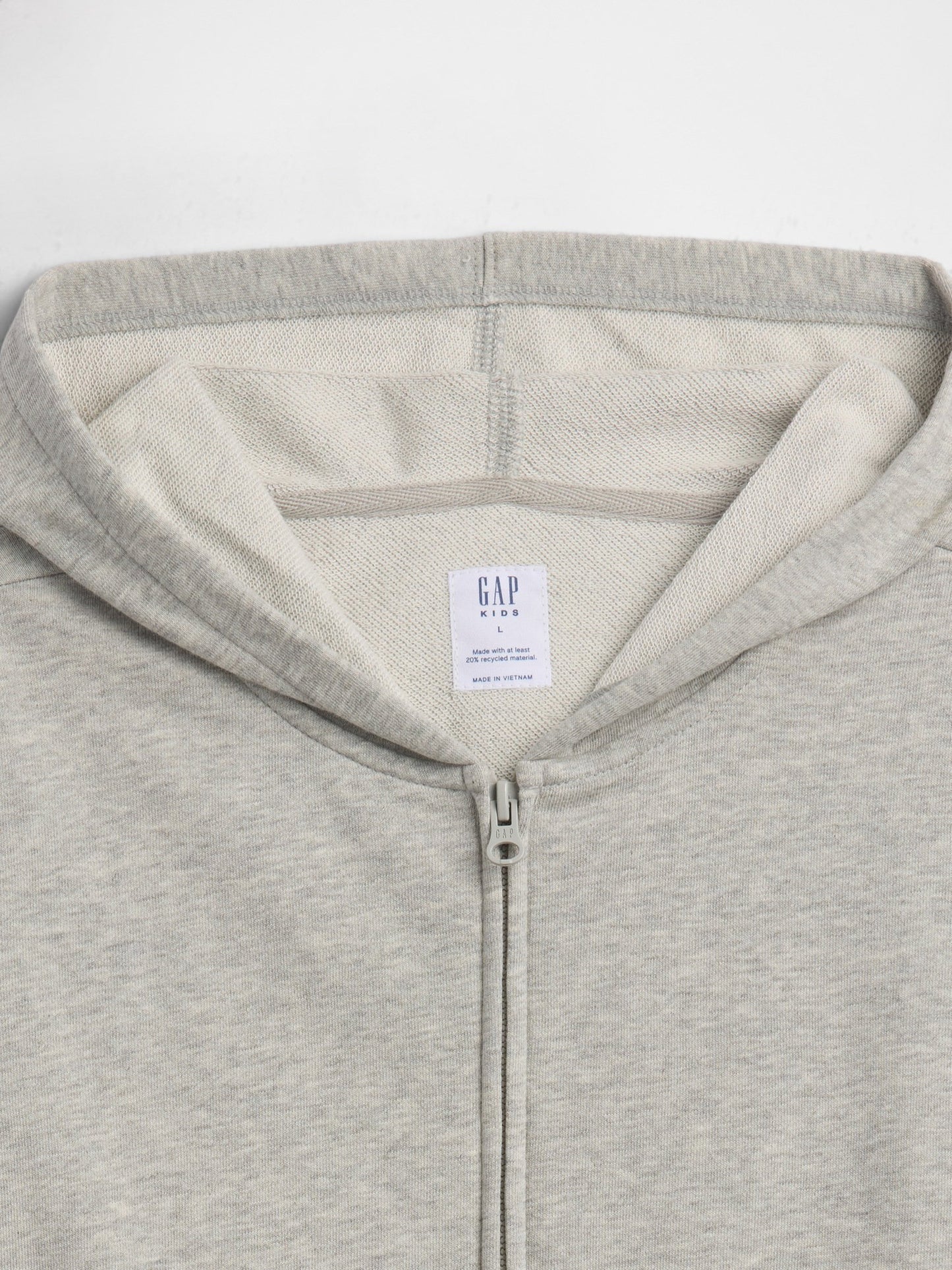 Gri Kids Rahat Fransız Havlu Kumaş Fermuarlı Sweatshirt