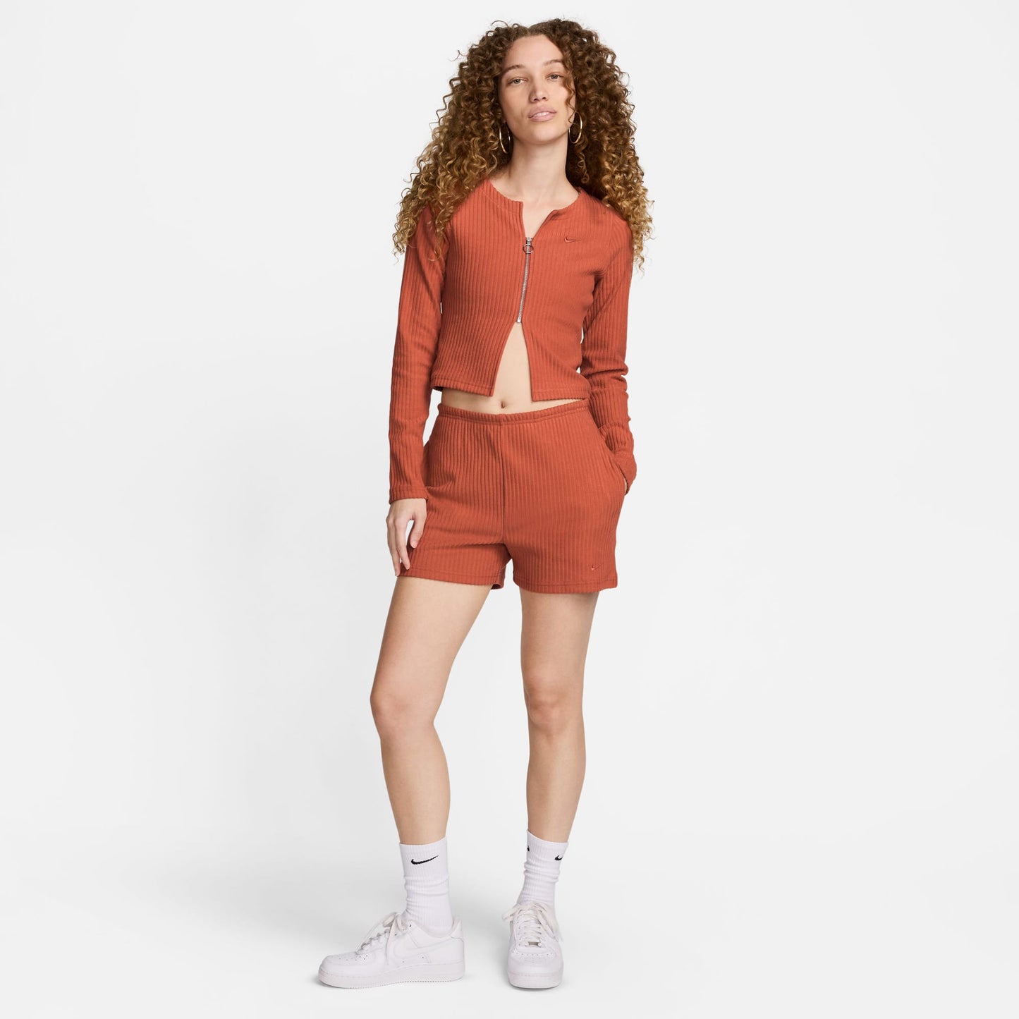 Nike Sportswear Chill Knit Kadın Turuncu Eşofman Üstü