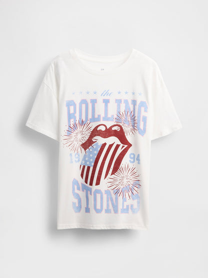 Beyaz Grafik Baskılı Tunik T-shirt
