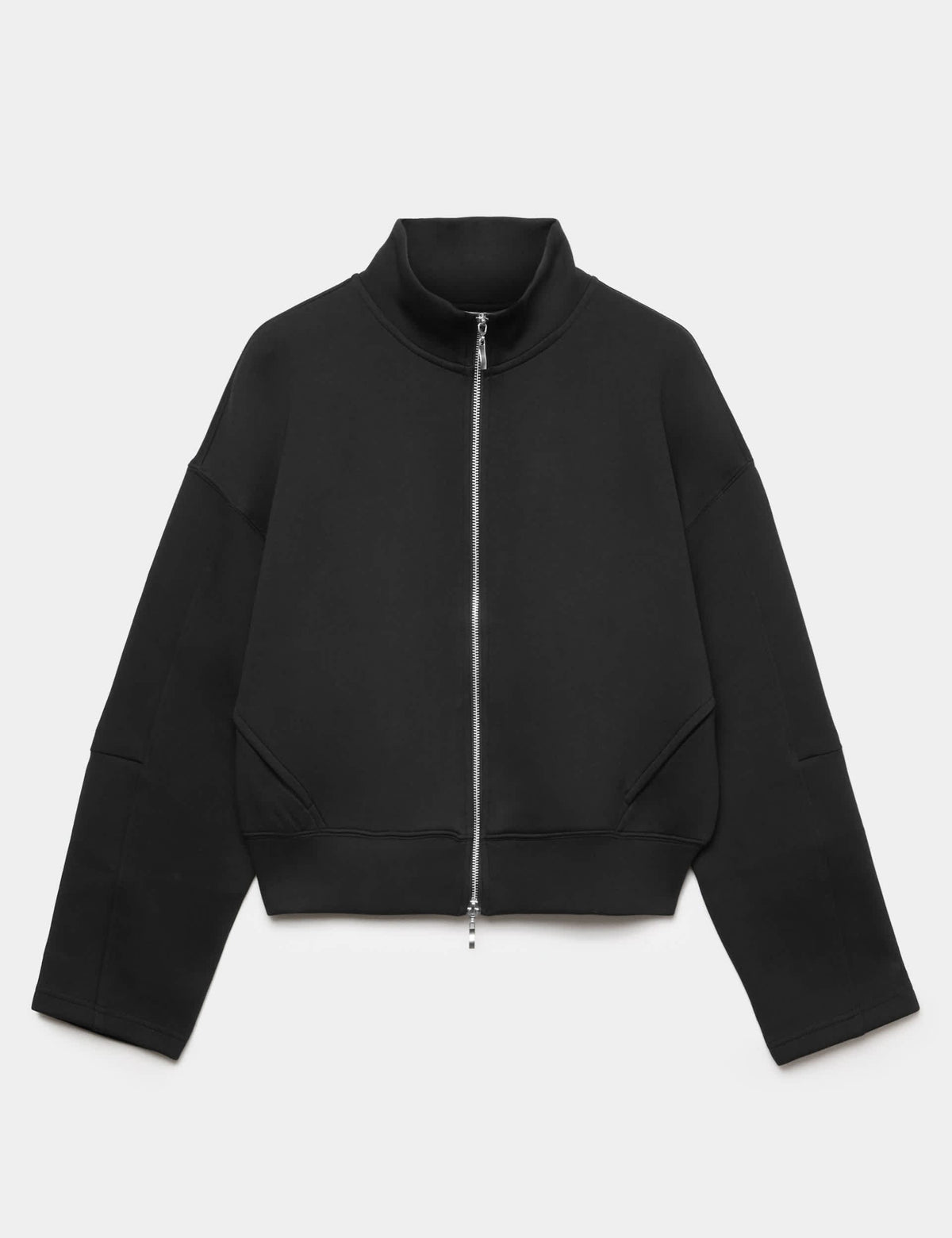 Pamuklu Dik Yaka Fermuarlı Sweatshirt