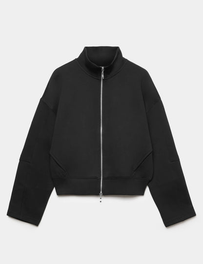 Pamuklu Dik Yaka Fermuarlı Sweatshirt