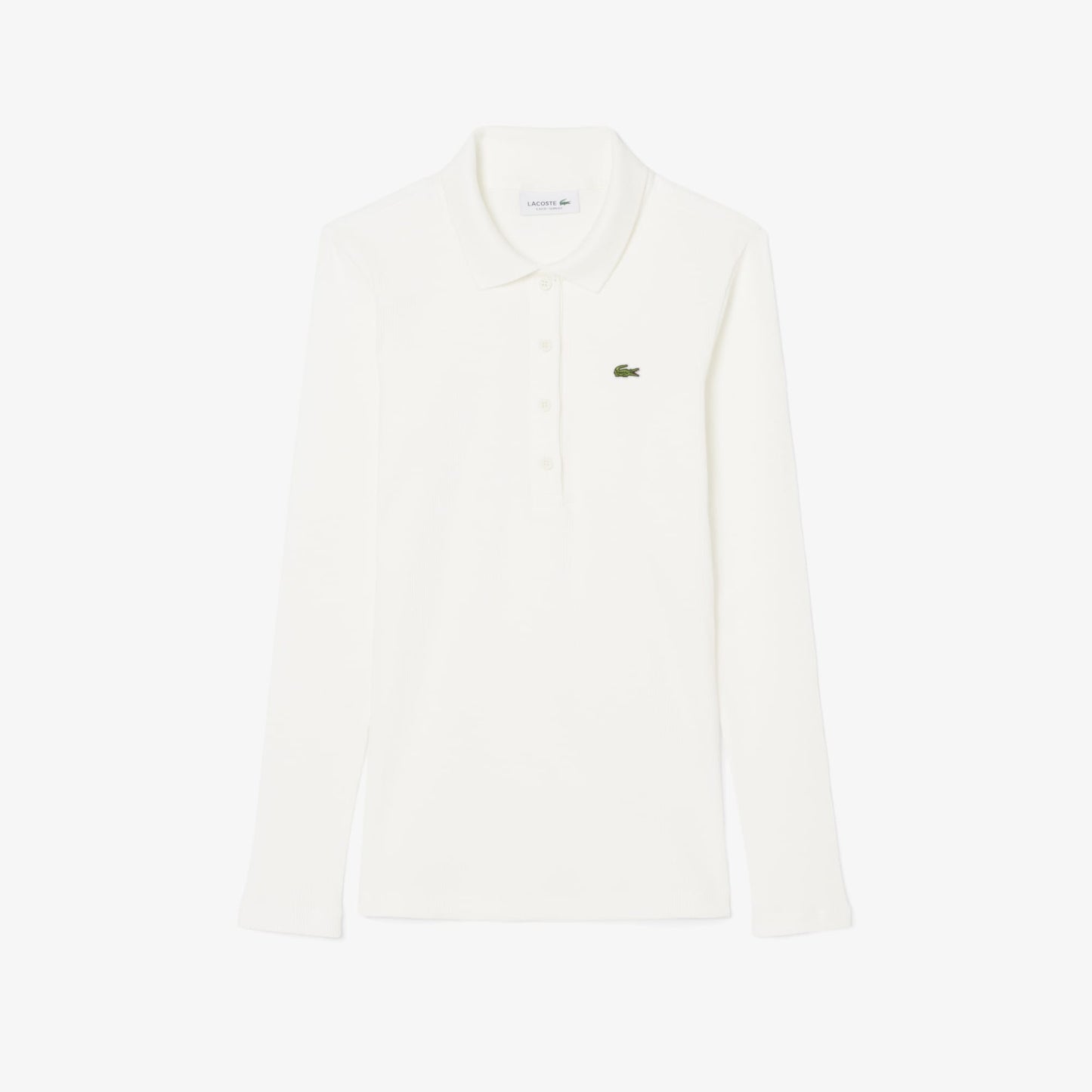 Lacoste L.12.d Kadın Slim Fit Uzun Kollu Organik Pamuk Beyaz Polo