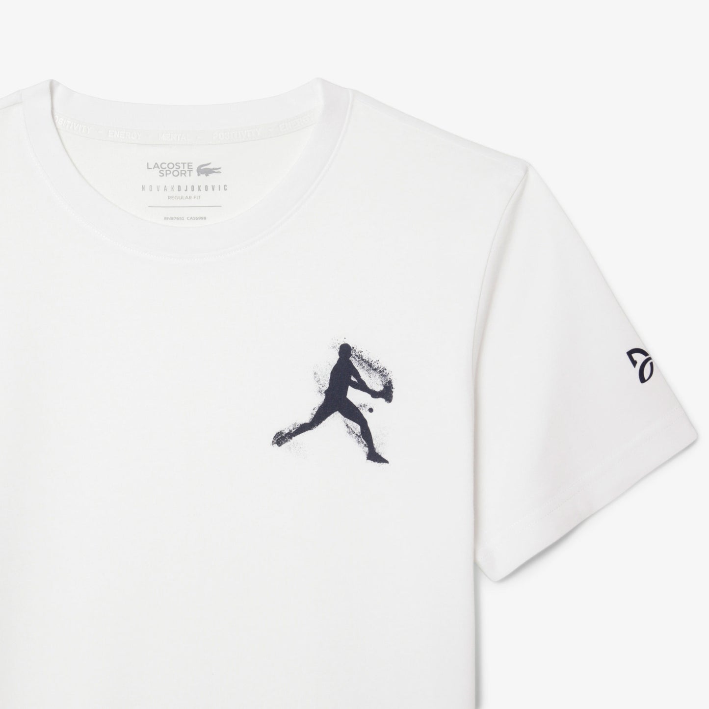 Lacoste Tennis X Novak Djokovic Erkek Bisiklet Yaka Baskılı Beyaz T-shirt & Şapka Seti