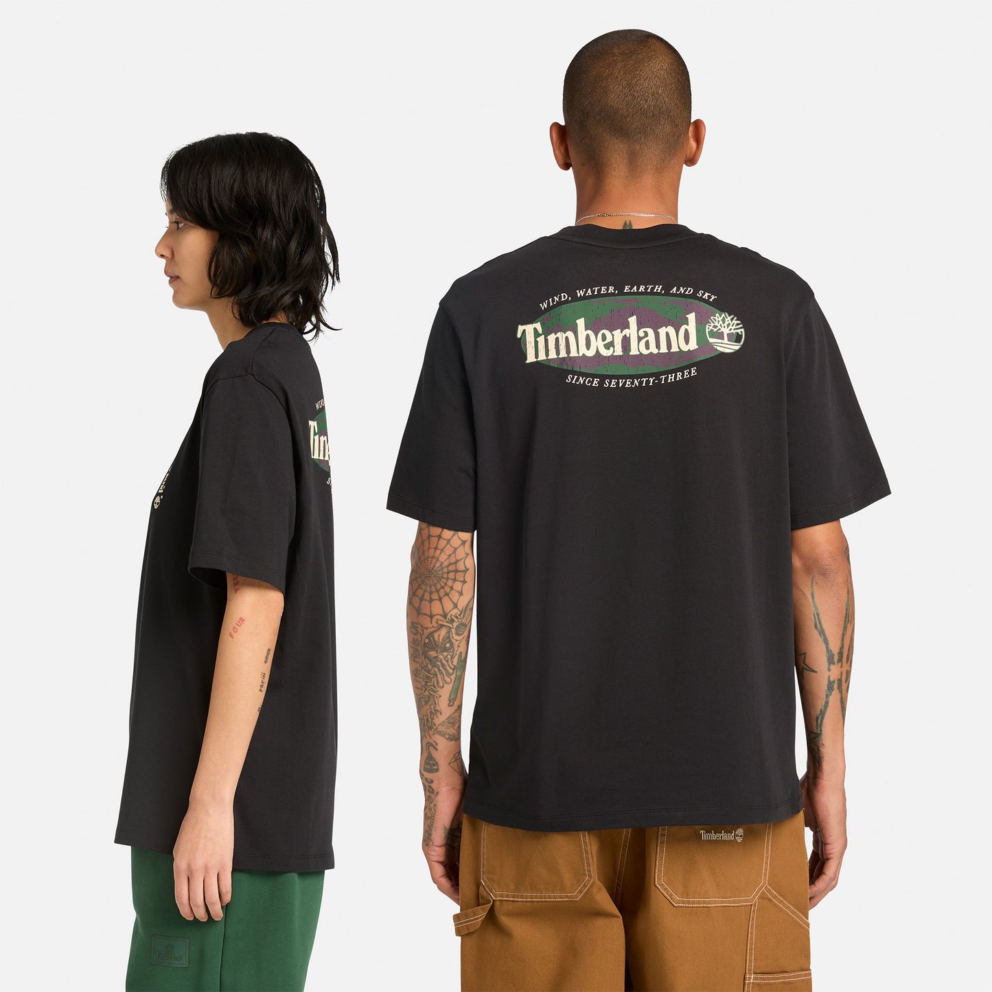 Timberland Short Sleeve ''oval Logo'' Graphic Erkek Siyah T-shirt