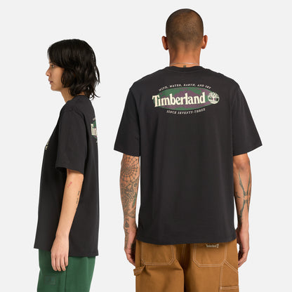 Timberland Short Sleeve ''oval Logo'' Graphic Erkek Siyah T-shirt