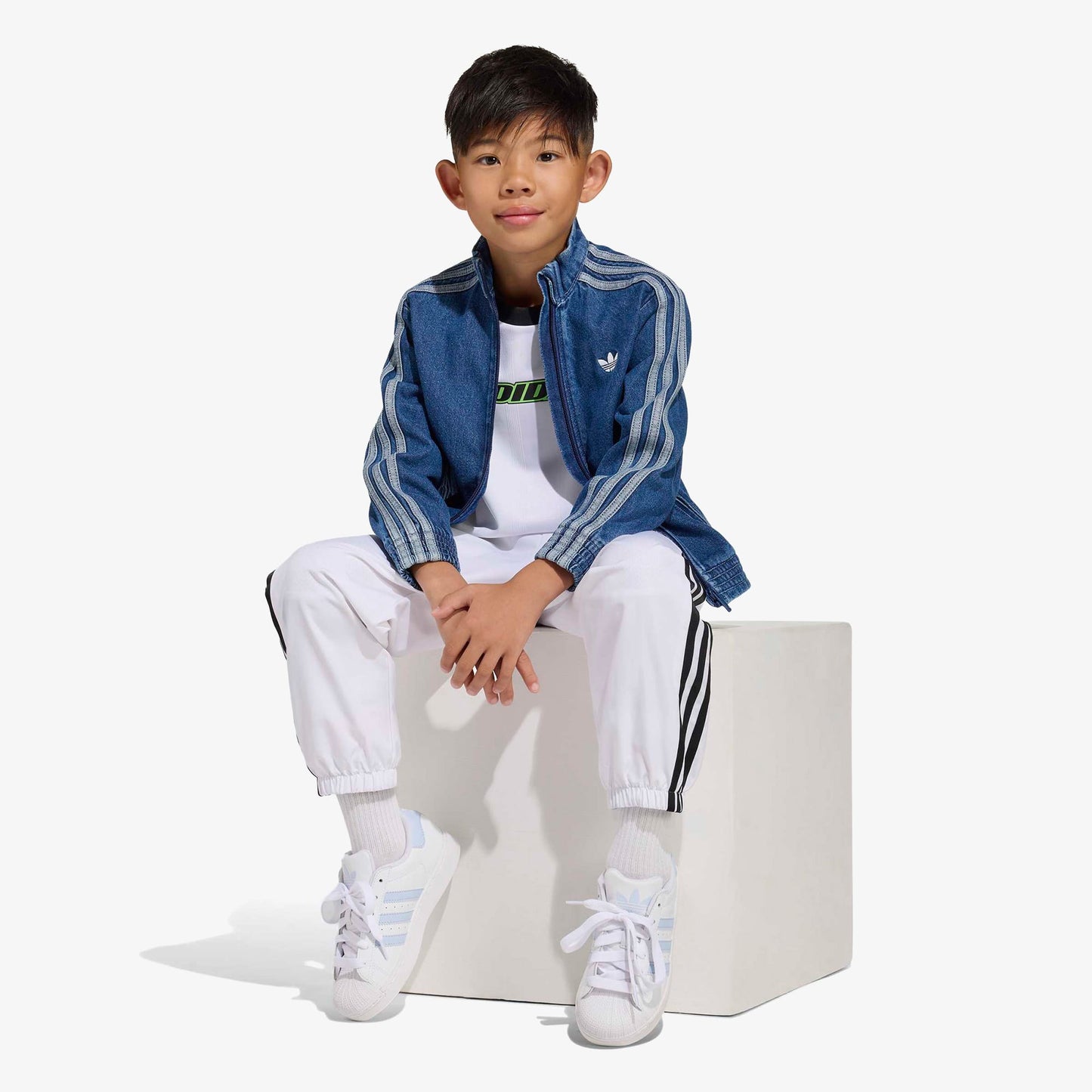 Adidas Firebird Denim Çocuk Mavi Ceket