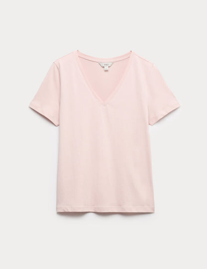 Pamuklu V Yaka T-shirt