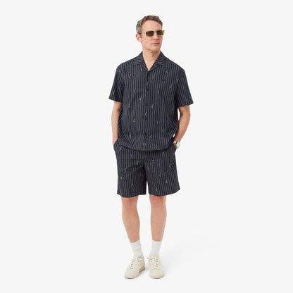 Lacoste Erkek Relaxed Fit Çizgili Siyah Şort