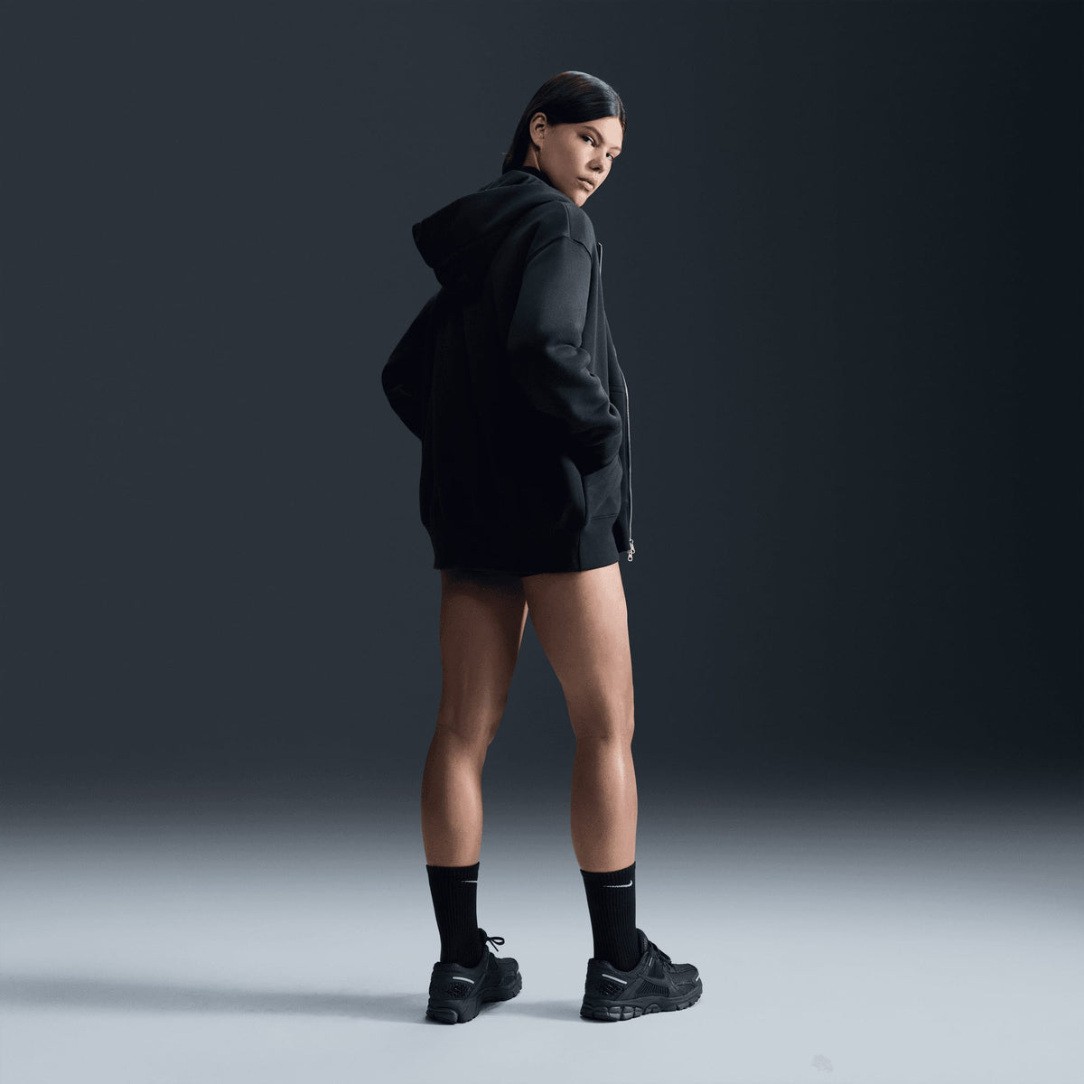 Nike Sportswear Phoenix Fleece Oversize Hoodie Kadın Siyah Eşofman Üstü