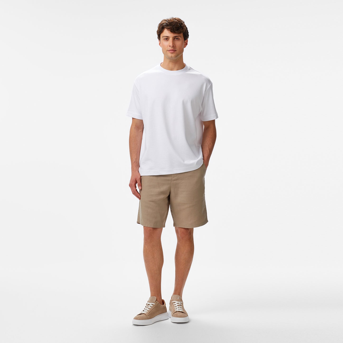 Nautica Erkek Beyaz Oversize Fit T-shirt