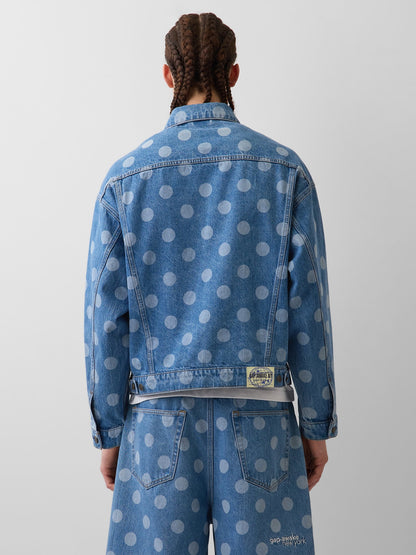 Açık Mavi Gap × Awake Ny Oversized Dotted Icon Denim Ceket