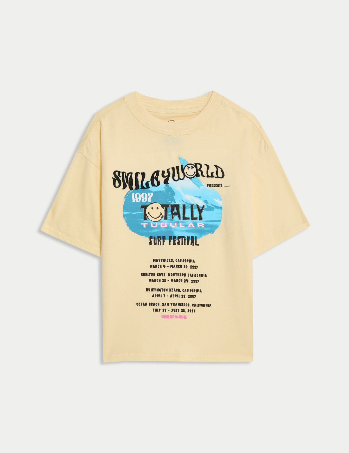 Saf Pamuk Smiley T-shirt (2–8 Yaş)