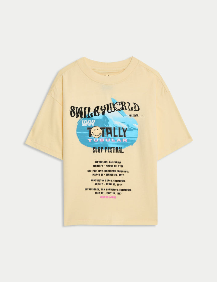 Saf Pamuk Smiley T-shirt (2–8 Yaş)