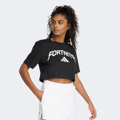 Adidas Fortnite Crop Kadın Siyah T-shirt