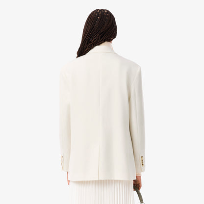 Lacoste Kadın Relaxed Fit Krem Blazer
