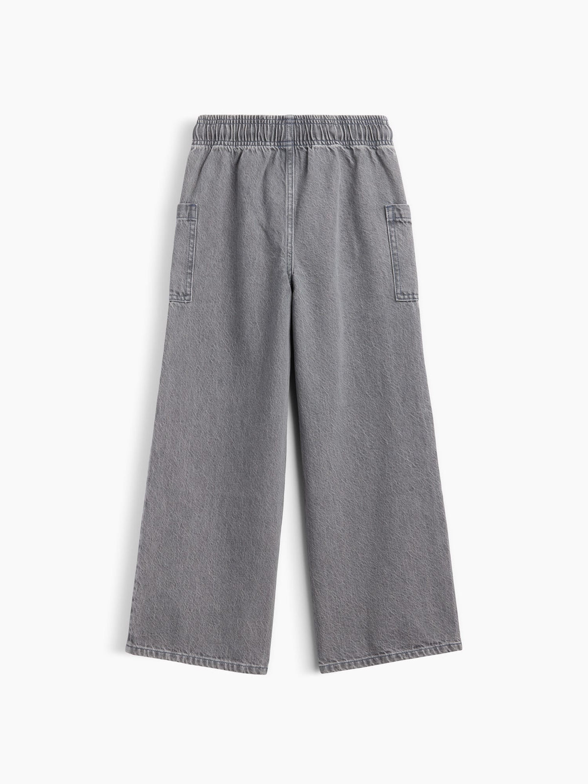 Gri Pull-on Wide Leg Jean Pantolon