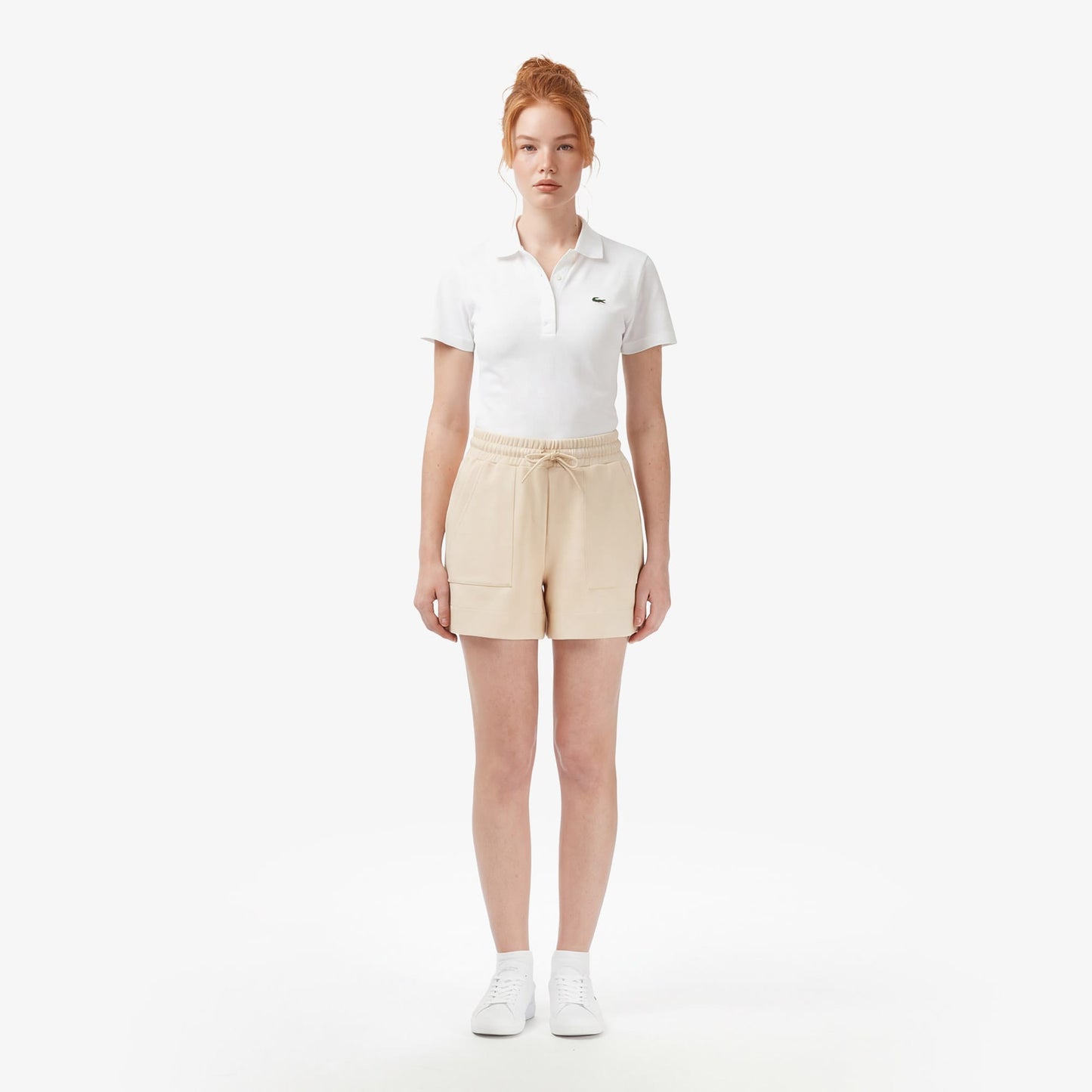 Lacoste Relaxed Fit Kadın Bej Şort