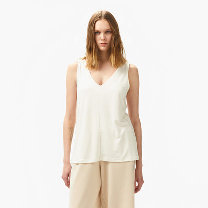 Nautica Kadın Krem Relaxed Fit T-shirt
