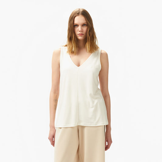 Nautica Kadın Krem Relaxed Fit T-shirt