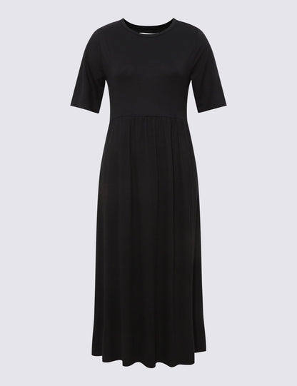 Relaxed Fit Midi Örme Elbise