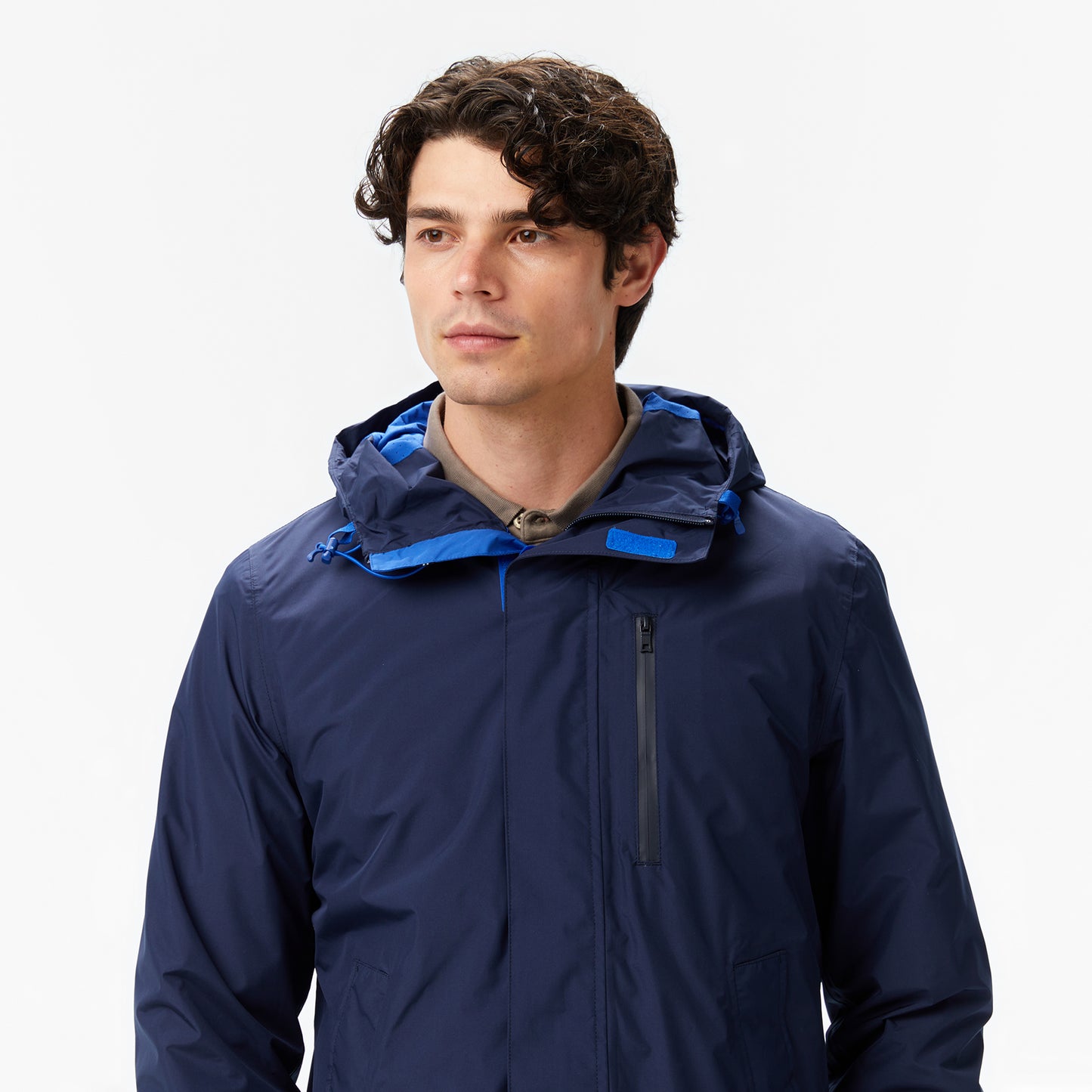 Nautica Erkek Lacivert Regular Fit Kapüşonlu Su Geçirmez Mont
