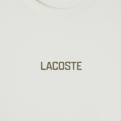 Lacoste Erkek Loose Fit Bisiklet Yaka Baskılı Beyaz T-shirt