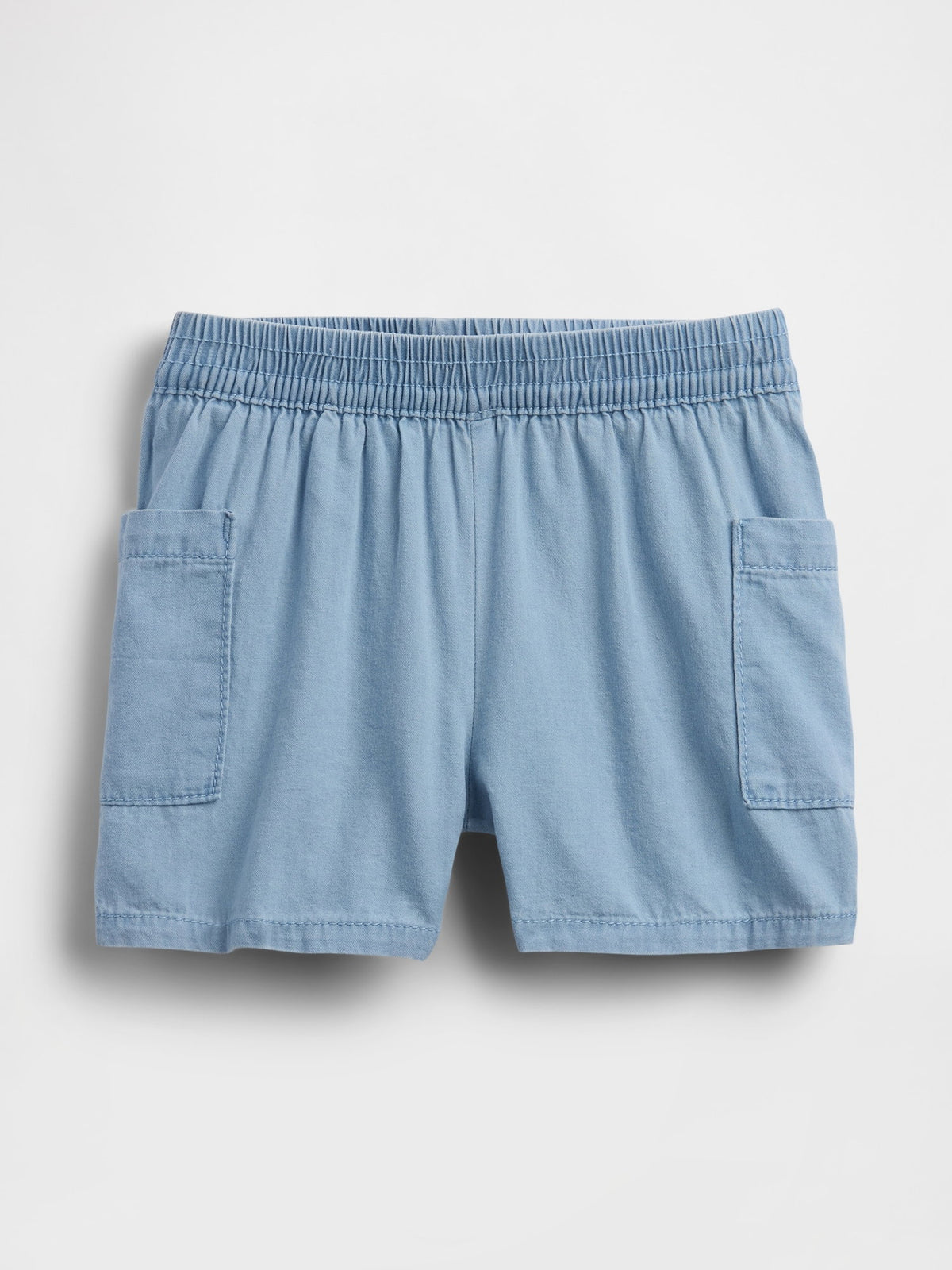 Mavi Pull-on Keten Karışımlı Şort