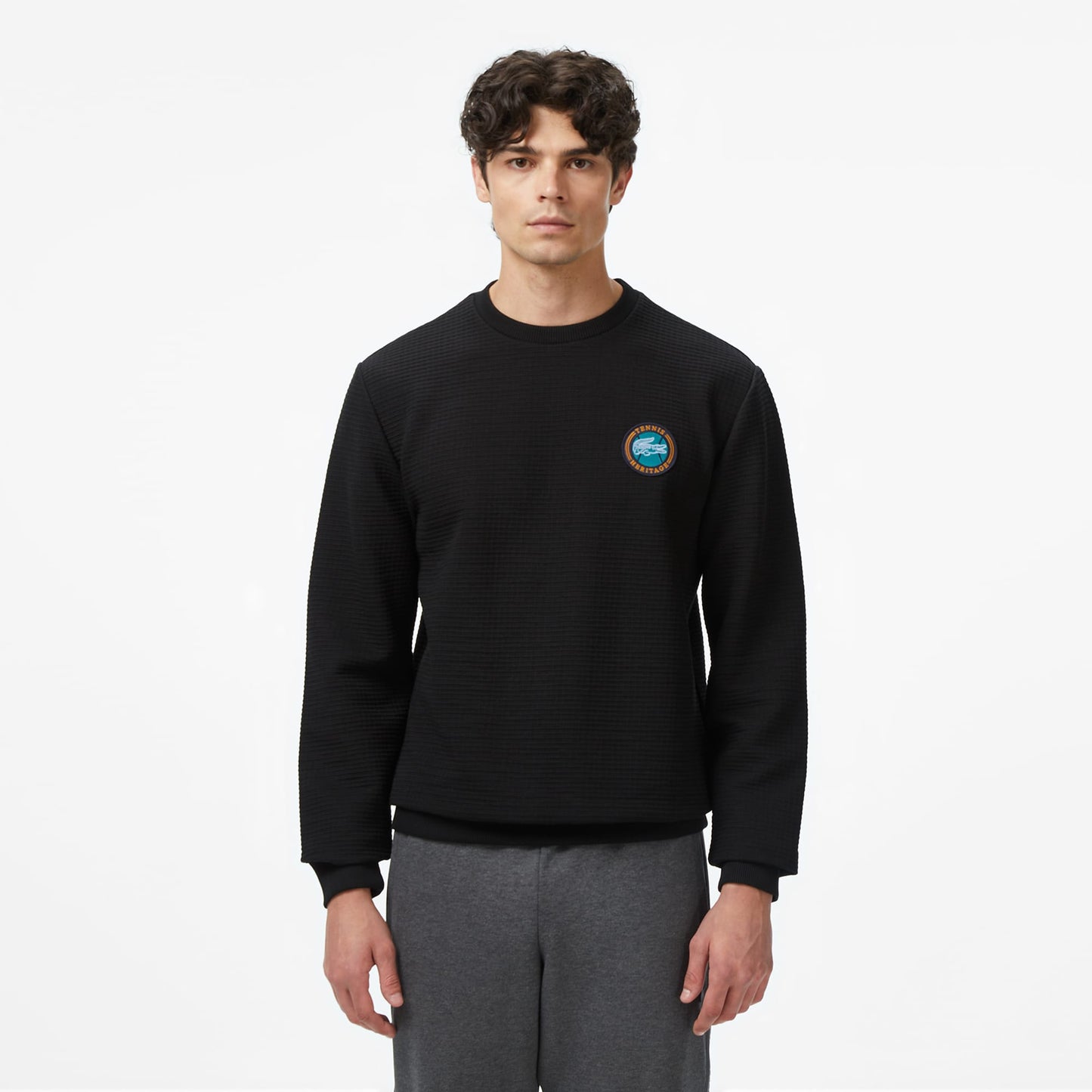 Lacoste Uzun Kollu Bisiklet Yaka Erkek Siyah T-shirt