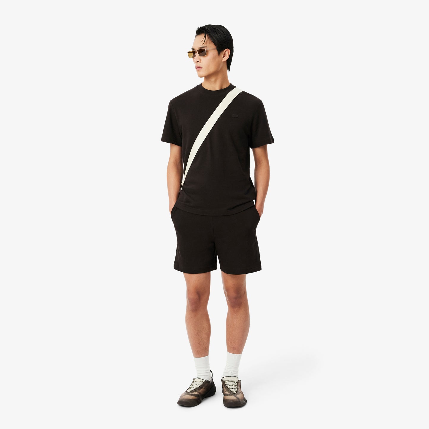 Lacoste Erkek Classic Fit Bisiklet Yaka Kahverengi T-shirt