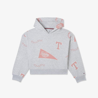Tommy Hilfiger Hooded Çocuk Beyaz Sweatshirt