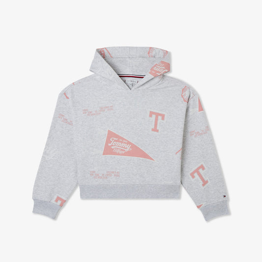 Tommy Hilfiger Hooded Çocuk Beyaz Sweatshirt