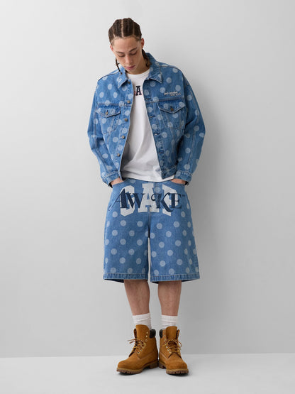 Açık Mavi Gap × Awake Ny Oversized Dotted Icon Denim Ceket