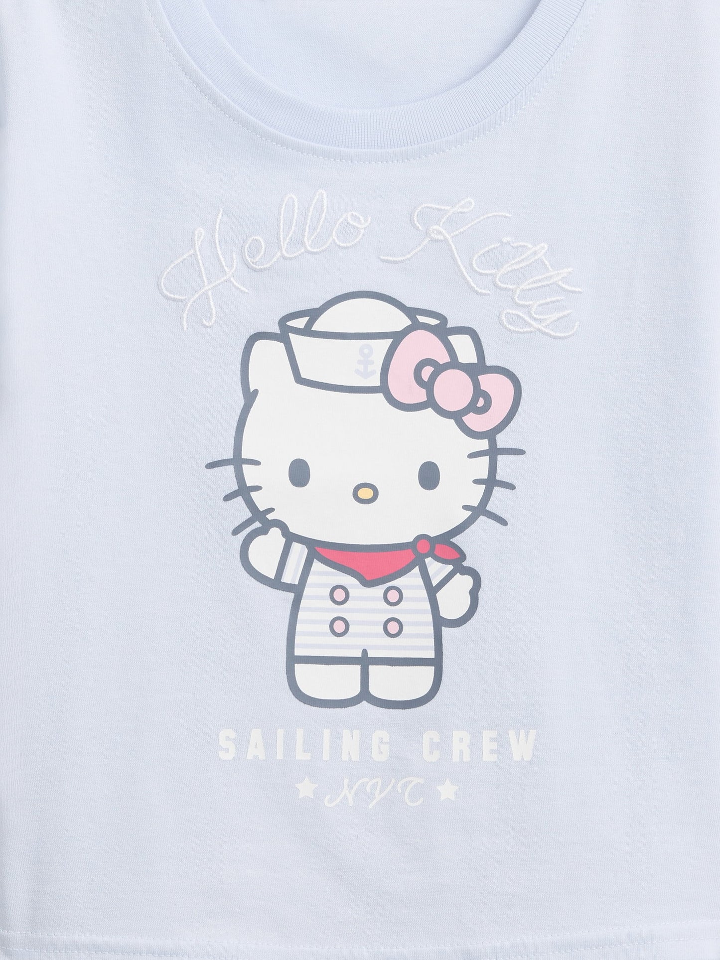 Açık Mavi Hello Kitty Grafik Baskılı T-shirt