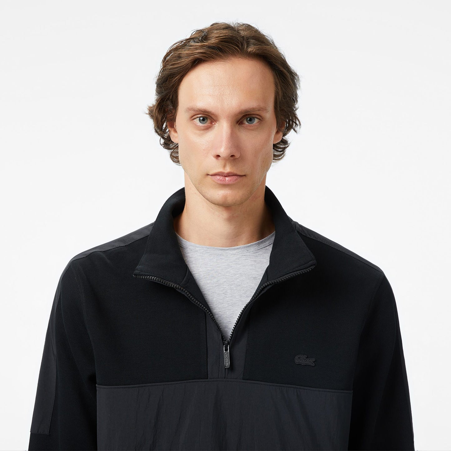 Lacoste Yarım Fermuarlı Erkek Siyah Sweatshirt