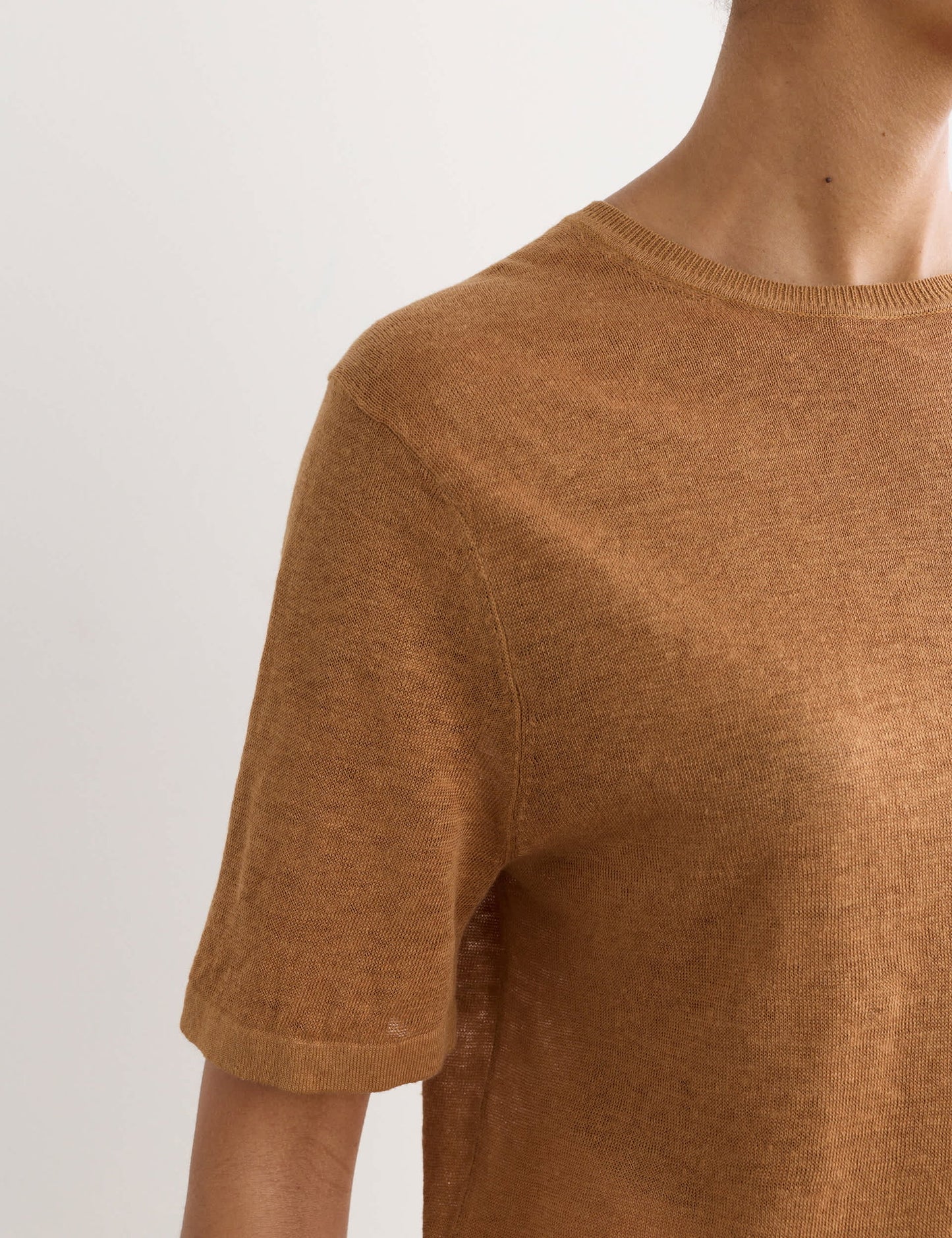 %100 Keten Kadın T-shirt