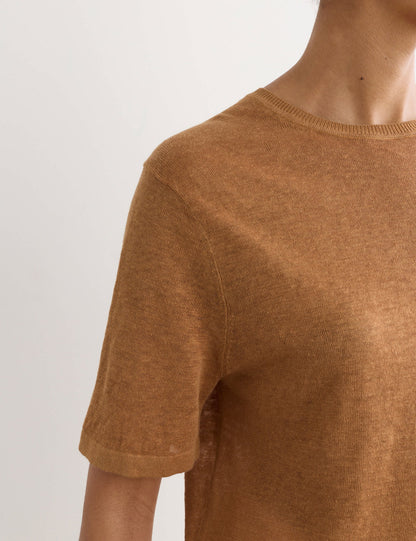 %100 Keten Kadın T-shirt