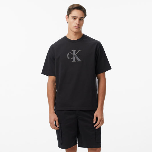 Calvin Klein 16s Elevated Monologo Erkek Siyah T-shirt