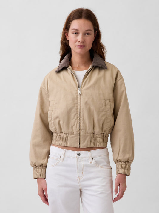 Açık Kahverengi Oversized Bomber Ceket
